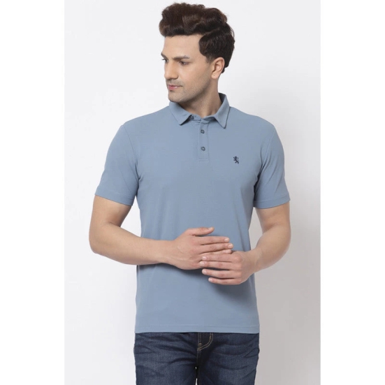 Red Tape Men Slate Blue Polo Neck T-Shirt