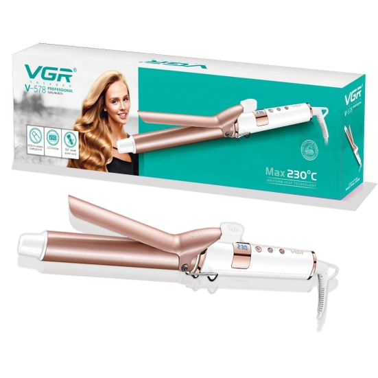 VGR V-578 Professional Electric Hair Curling Wand for Women White-VGR V-578 Professional Electric Hair Curling Wand for Women (White)