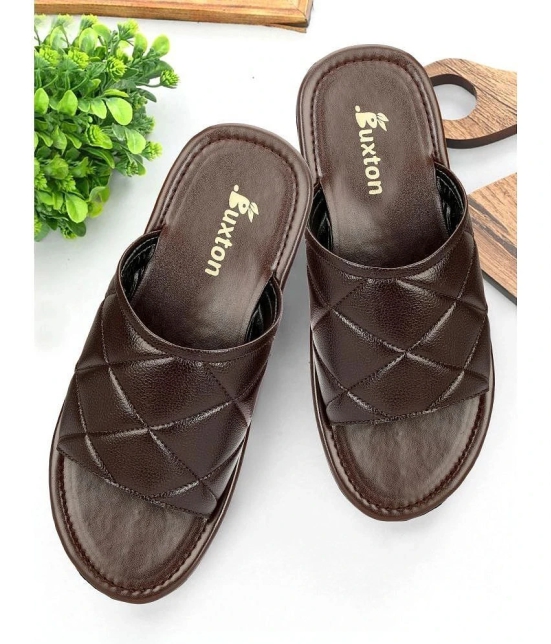 Buxton Brown Mens Slide Flip Flop - None