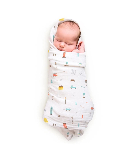 Pamper Soft Bamboo Swaddle-City Lights