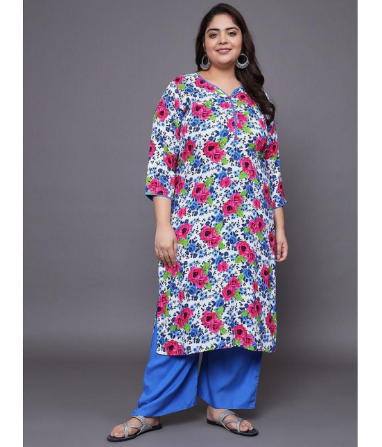 Tissu Cotton Printed Kurti With Palazzo Womens Stitched Salwar Suit - Multicolor ( Pack of 1 ) - None