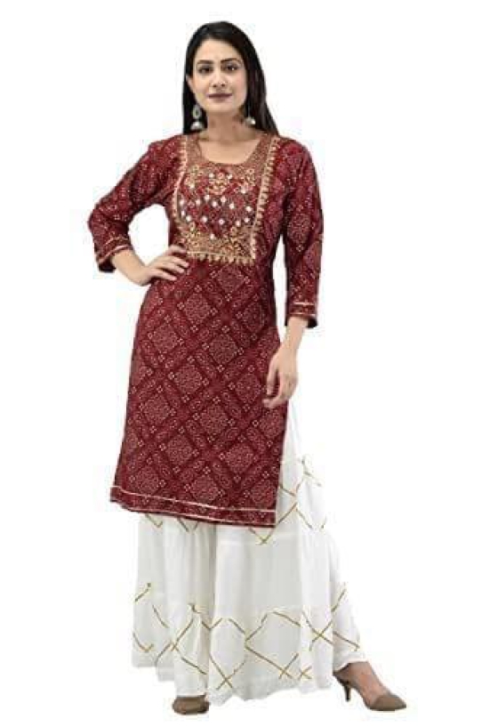 Monika Fashion Red Color Kurta White Shrara Kurta Shrara Dress for Girls & Women