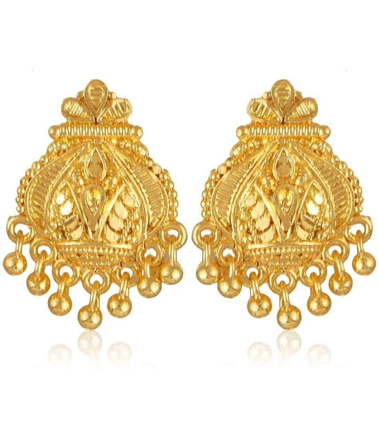 VIVASTRI Golden Stud Earrings ( Pack of 1 ) - Golden