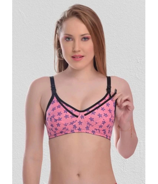 Zourt - Pink Cotton Non Padded Womens Everyday Bra ( Pack of 1 ) - None