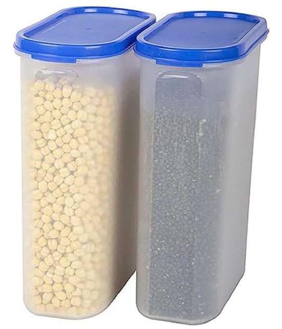 HOMETALES - Grocery/Dal/Pasta Polyproplene Navy Blue Dal Container ( Set of 2 ) - Navy Blue