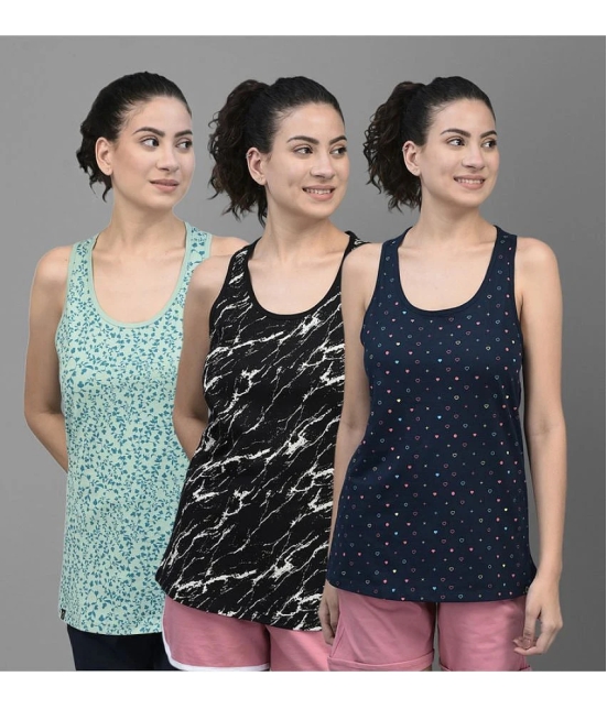 Dollar Cotton Blended Tanks - Multi Color Pack of 3 - None