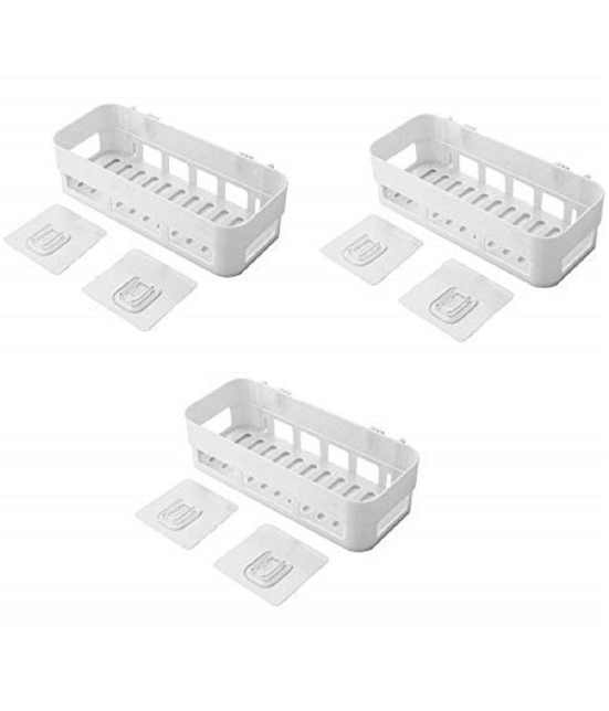 RAMDEV ENTERPRISE White Plastic Storage Racks ( Pack of 3 ) - White