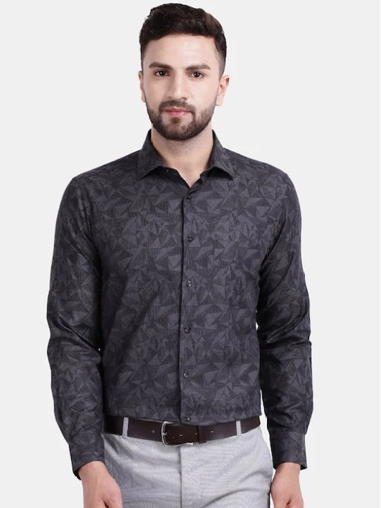 Premium Geometric Printed Cotton Formal Shirt