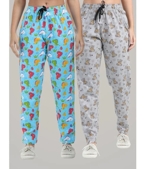 JILZ Multi Color Cotton Womens Nightwear Pajamas ( Pack of 2 ) - None