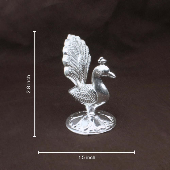 Real silver Peacock Idol/Figurine for puja and Gifting Purpose