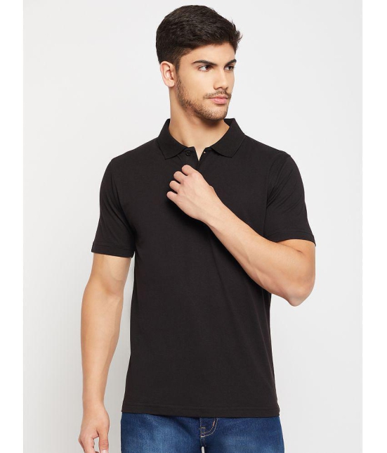 UNIBERRY Cotton Regular Fit Solid Half Sleeves Mens Polo T Shirt - Black ( Pack of 1 ) - None