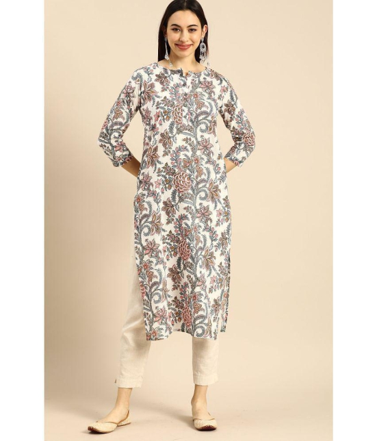 Rajnandini - White 100% Cotton Women's A-line Kurti ( Pack of 1 ) - None