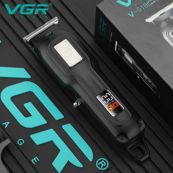 VGR V-918 Professional Hair Trimmer with Precision T-Blade LED Display and 100-Minute Runtime Black-VGR V-918 Professional Hair Trimmer with Precision T-Blade, LED Display, and 100-Minute Runtime