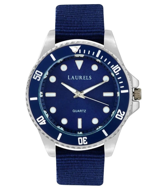 Laurels Blue Leather Analog Watch