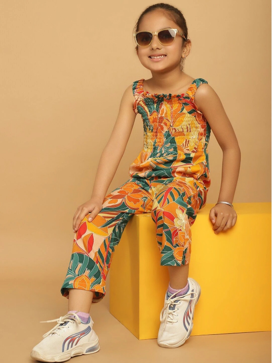 MINI & MING Girls Printed Sleeveless Basic Jumpsuit