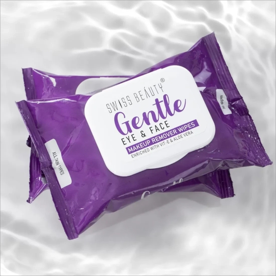 Swiss Beauty Gentle Eye and Face Makeup Remover Wipes-PACK OF 2