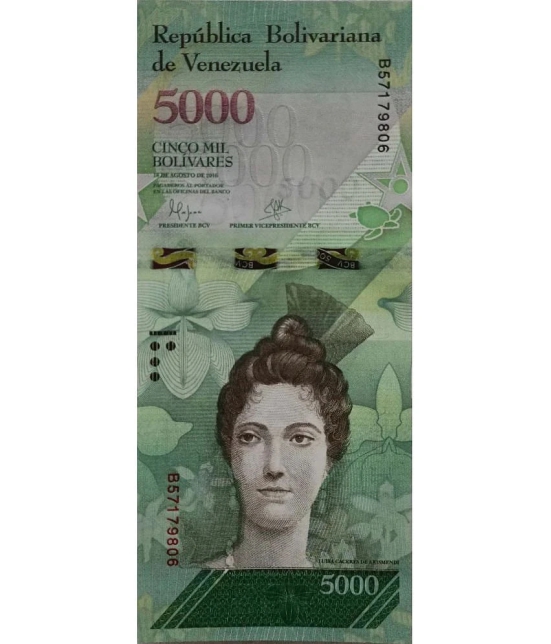 Hop n Shop - Venezuela 5000 Mil Bolivares Gem UNC 1 Paper currency & Bank notes