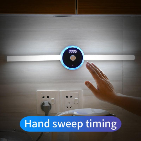 Smart Cabinet Light Clock Timing Sensor Light Removable LED Wardrobe Light Manual Sweep Switch Light-Set