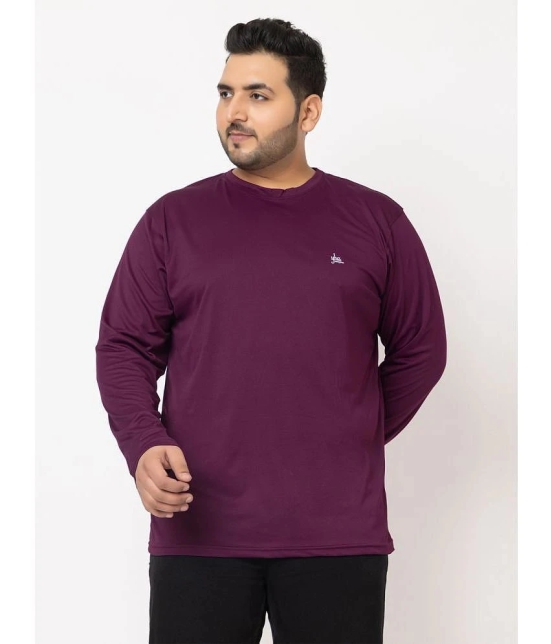 YHA Cotton Blend Regular Fit Solid Full Sleeves Mens T-Shirt - Purple ( Pack of 1 ) - None