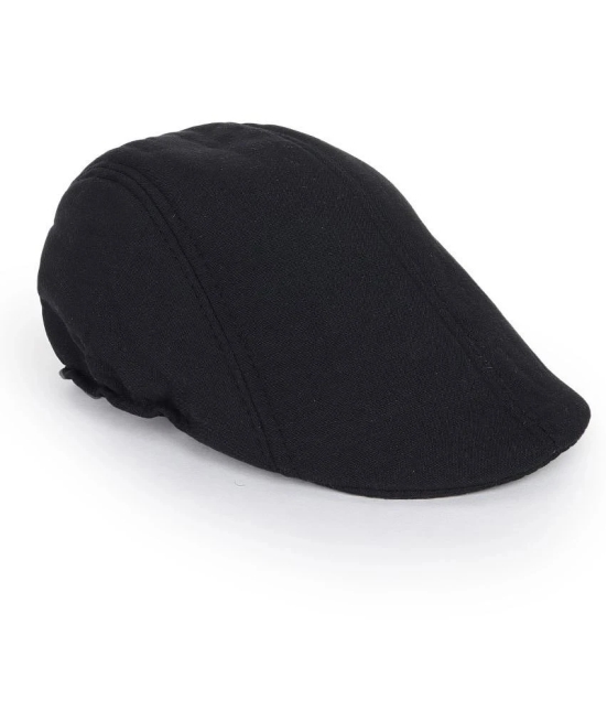 Zacharias Black Cotton Mens Cap ( Pack of 1 ) - Black