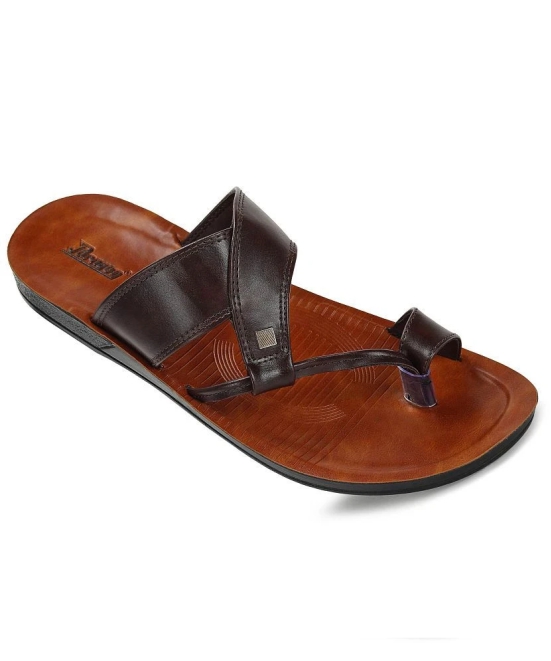 Paragon Brown Mens Leather Slipper - None