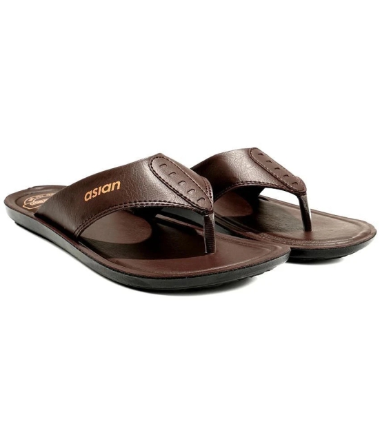 ASIAN Brown Mens Daily Slipper - None