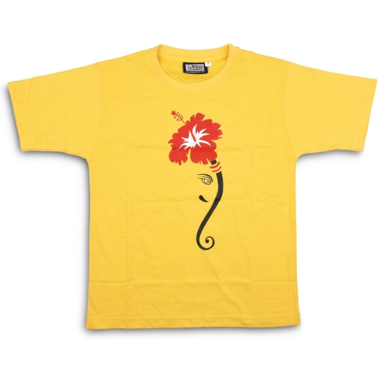 NEO GARMENTS BOYS ROUND NECK HALF SLEEVE COTTON T-SHIRT ????? | SIZE FROM 7YRS TO 14YRS-(12-13YRS) / YELLOW