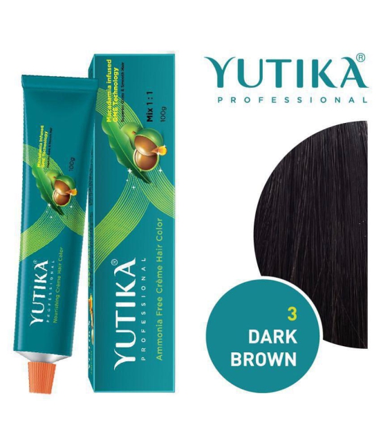 yutika Professional Creme Permanent Hair Color Dark Brown 3.0 100 g