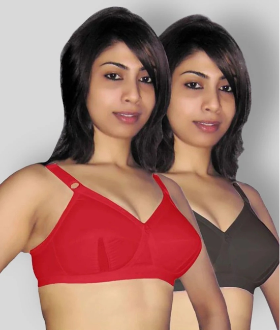 Selfcare - Multicolor Cotton Non - Padded Womens T-Shirt Bra ( Pack of 2 ) - 36C