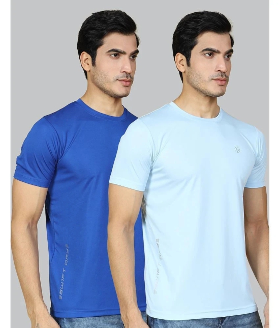 Supersquad Polyester Regular Fit Solid Half Sleeves Mens T-Shirt - Multicolor ( Pack of 2 ) - None