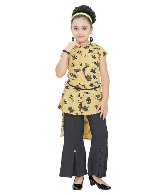 Arshia Fashions Girls Long Top and Plaazo Set Yellow - None