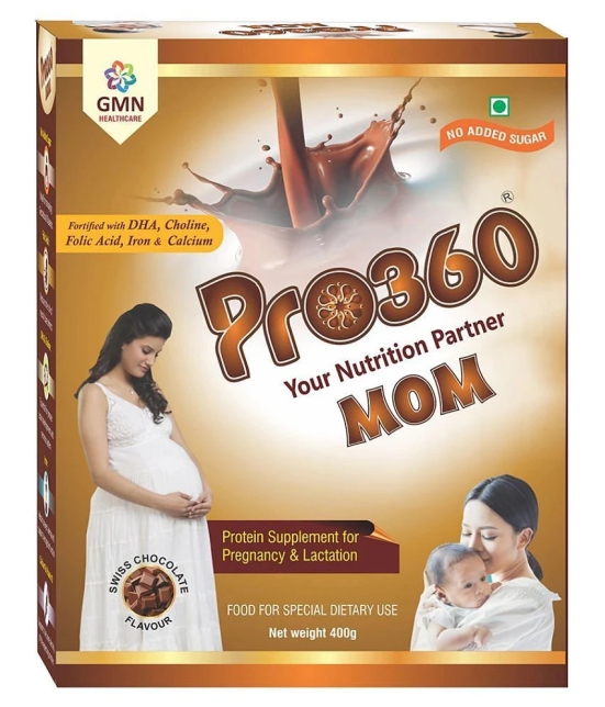 PRO360 MOM Protein Supplement for pregnant women and lactating mothers Nutrition Drink Powder 400 gm Swiss Chocolate