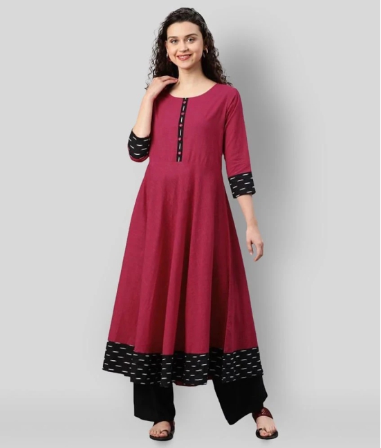 Yash Gallery - Multicolor Cotton Blend Womens Flared Kurti ( Pack of 1 ) - XL