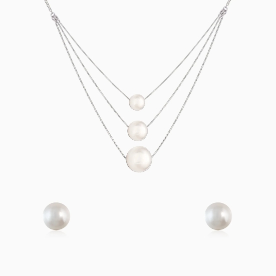 Silver Serene Pearl Set