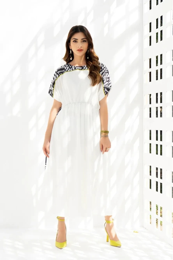 Serene White Kaftan Dress