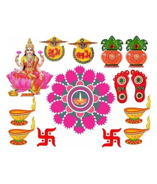 Decor Villa Happy Diwali combo Festive Sticker ( 38 x 60 cms )