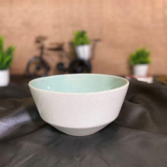 Ceramic Dining Sprinkle Off-white & Green ceramic Serving Bowl