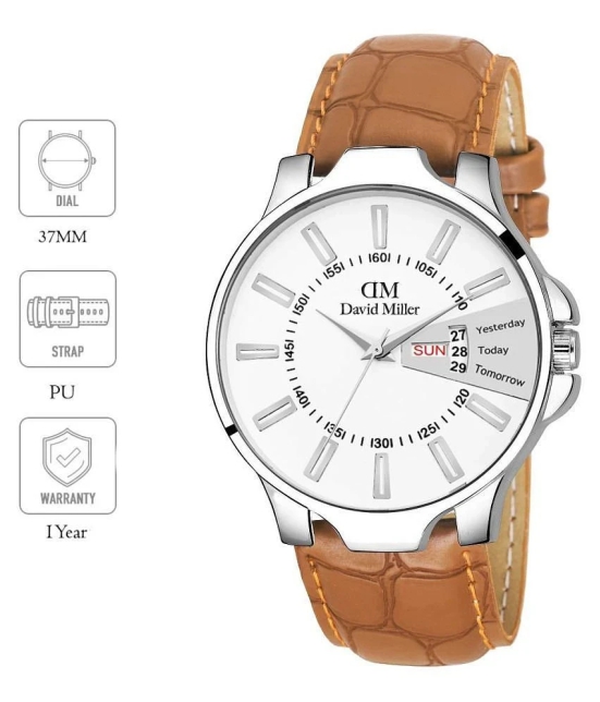 David Miller - Brown PU Analog Mens Watch