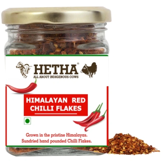 Himalayan Red Chilli Flakes (Size - 50g) by HETHA ORGANICS LLP