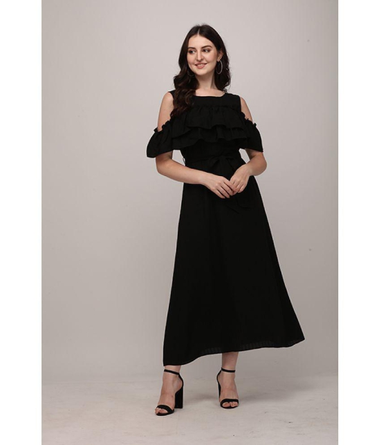 Berrylicious Georgette Black Fit And Flare Dress - - S