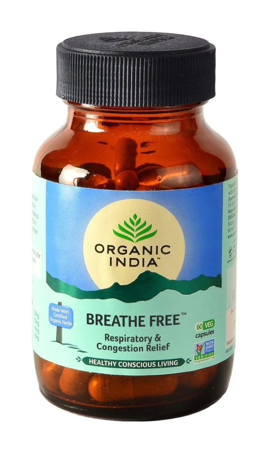 Organic India Breathe Free - Pack of 60 Capsules Bottle