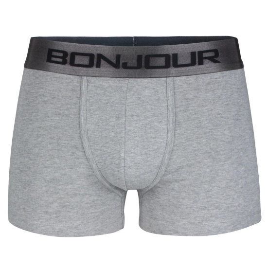 Men's Mid-Rise Premia Cotton Trunk With Elasticated Band - Light Grey Light Grey M