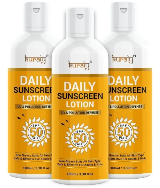 KURAIY SPF 50 PA+++ Sunscreen UV Lotion sunblock 75ML PACK OF 3