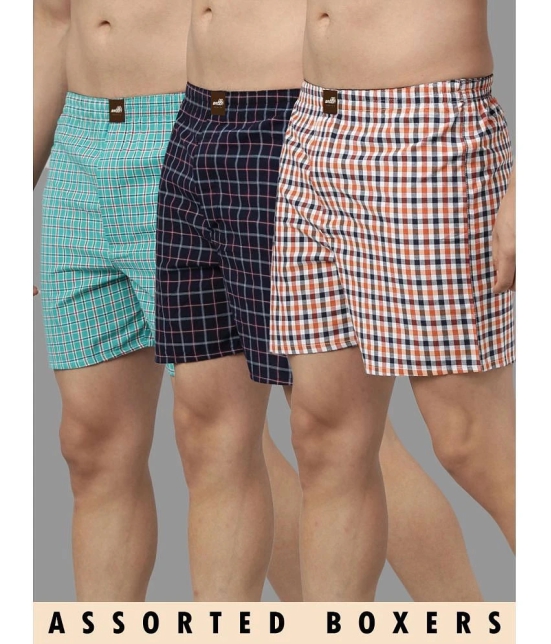 broon Multicolor BOXER SHORTS Cotton Men's Boxer- ( Pack of 3 ) - None