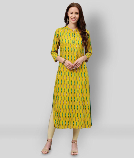 KIPEK - Yellow Rayon Womens Straight Kurti - XXL