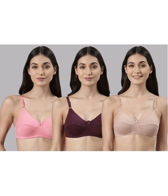 Dollar Missy Multicolor Cotton Non Padded Womens Everyday Bra ( Pack of 3 ) - None