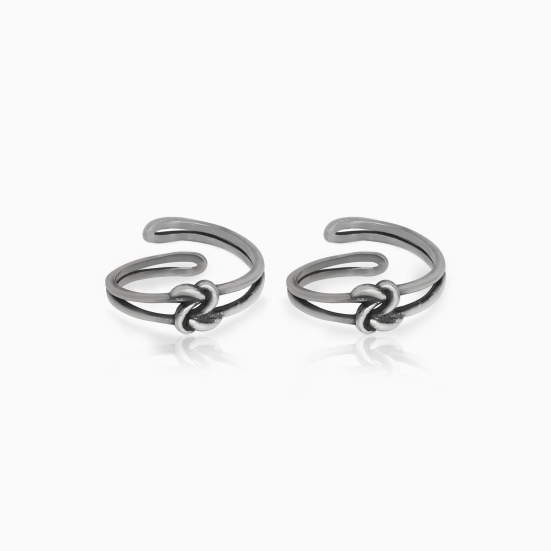 Oxidised Silver Knot Toe Ring