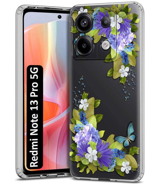 Fashionury Multicolor Printed Back Cover Silicon Compatible For Redmi Note 13 Pro 5G ( Pack of 1 )