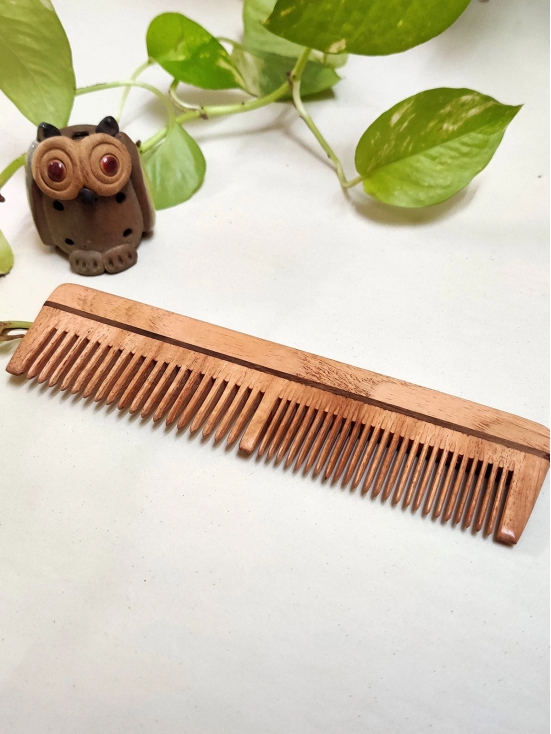 Neem Wood Comb with Dual Teeth