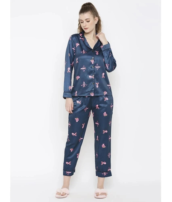 Smarty Pants - Blue Rayon Womens Nightwear Nightsuit Sets ( Pack of 1 ) - None